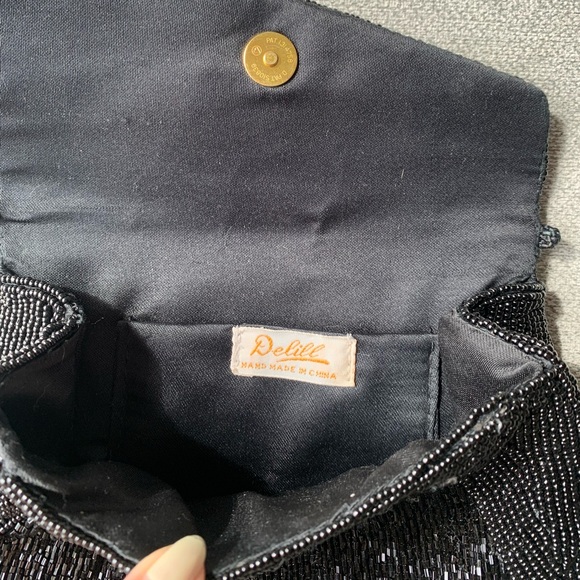 Vintage Black Beaded Evening Clutch - Picture 7 of 7